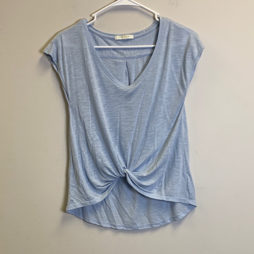 Pure Good Blue Knot Front Tee Women’s Size XS